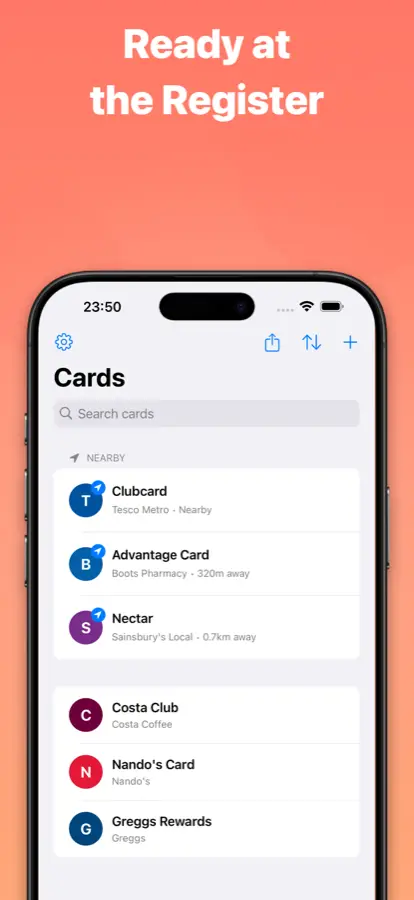 A loyalty card barcode filling the screen